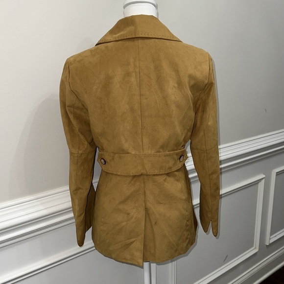 Jones New York Faux Suede Camel Color Button Down Blazer size S - Picture 6 of 10